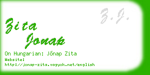 zita jonap business card